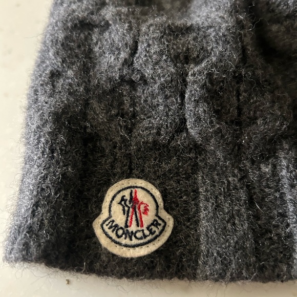 Moncler Charcoal Cable Knit Beanie main image 3